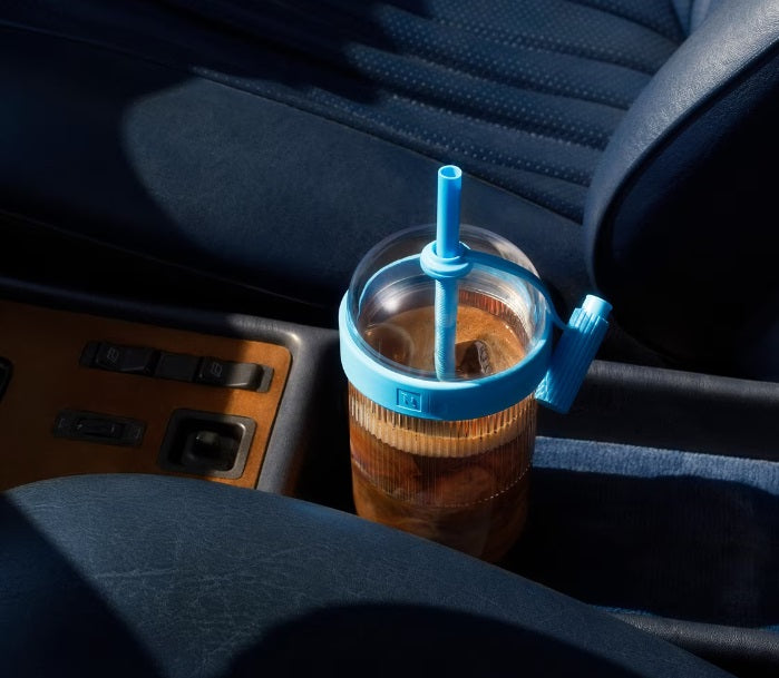 Nespresso x Blue Bottle Limited Edition Iced Coffee Tumbler | Vertuo Accessory | Textured Transparent Design with Straw & Cap