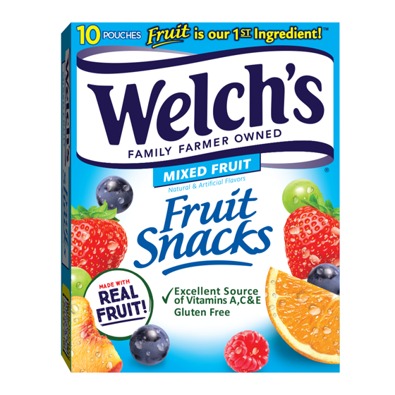 Welch's Fruit Snacks Gluten-Free Mixed Fruit Soft Fruit Snacks – Made With Real Fruit, Gluten Free, Kids & Adults Snack Packs