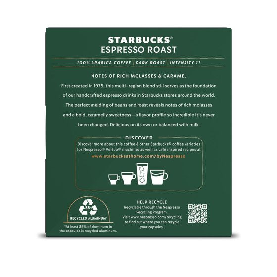 Starbucks by Nespresso Vertuo Blonde Espresso Roast, 10 Count