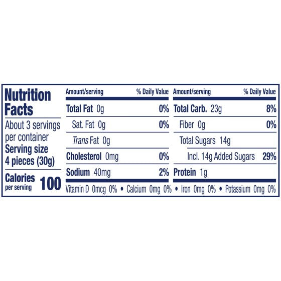 SweeTARTS Gummy Halos, Candy, Blue Punch and Strawberries and Cream, Tart and Chewy, Soft and Fluffy, 3.5 oz