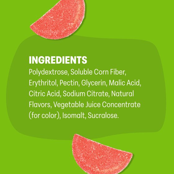 Shameless Snacks Watermelon Sour Gummy Candy, Low Calorie Keto Friendly High Fiber Low Sugar Healthy Candy, Gluten Free, 1.8 oz Bag