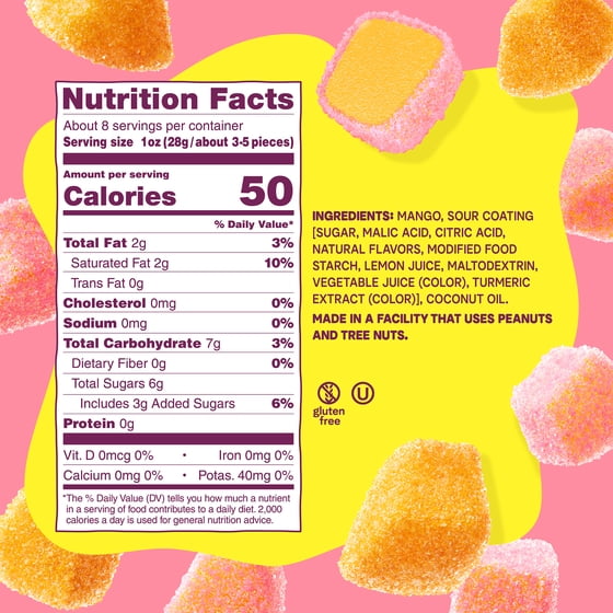 Fruit Riot Sour Candy Mixed Mango, Real Frozen Fruit, 8 oz