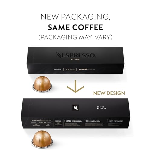 Nespresso Capsules Vertuo, Melozio, Medium Roast Coffee, 10-Count Coffee Pods, Brews 7.8oz.