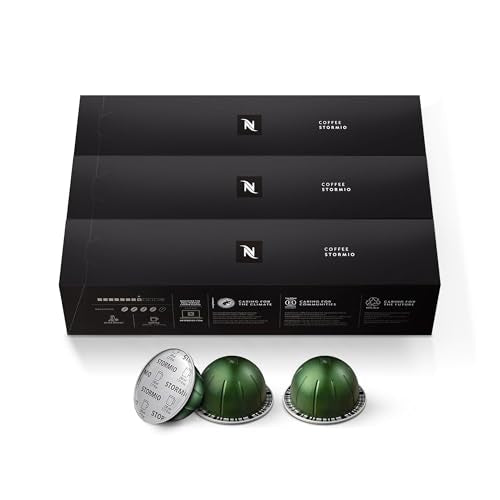 Nespresso Capsules Vertuo, Stormio, Dark Roast Coffee, 10-Count Coffee Pods, Brews 7.8oz.