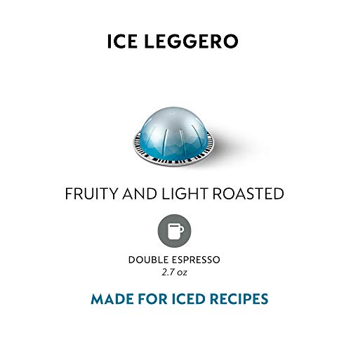 Nespresso Vertuo Ice Leggero Double Espresso Coffee Pods, Light Roast Iced Coffee Capsules, 50 Count