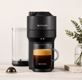 Nespresso Vertuo Pop+ Coffee & Espresso Machine – Liquorice Black, Compact Single Serve Coffee Maker with Bluetooth & WiFi