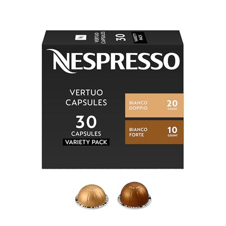 Nespresso Capsules Vertuo, Bianco Variety Pack, 30-Count (Pack of 1) Coffee Pods