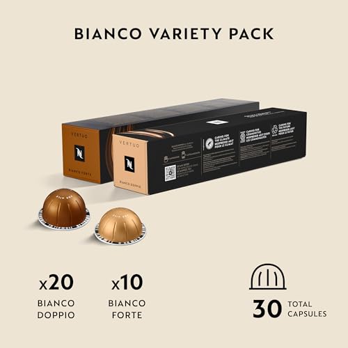 Nespresso Capsules Vertuo, Bianco Variety Pack, 30-Count (Pack of 1) Coffee Pods