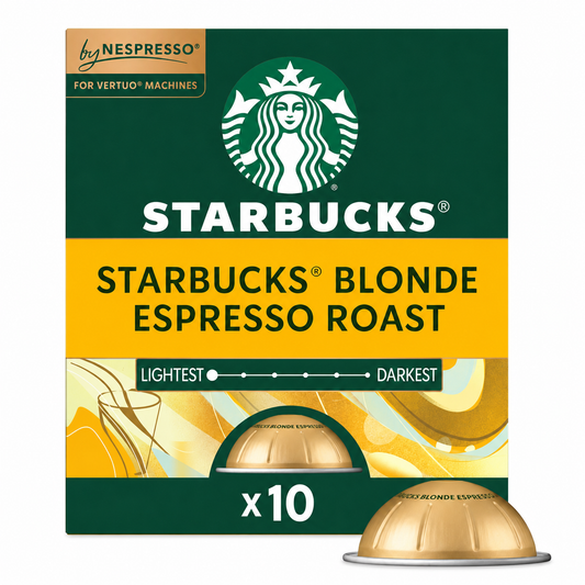 Starbucks By Nespresso Vertuo Line, Starbucks Blonde Espresso Roast, Nespresso Pods, 10 ct
