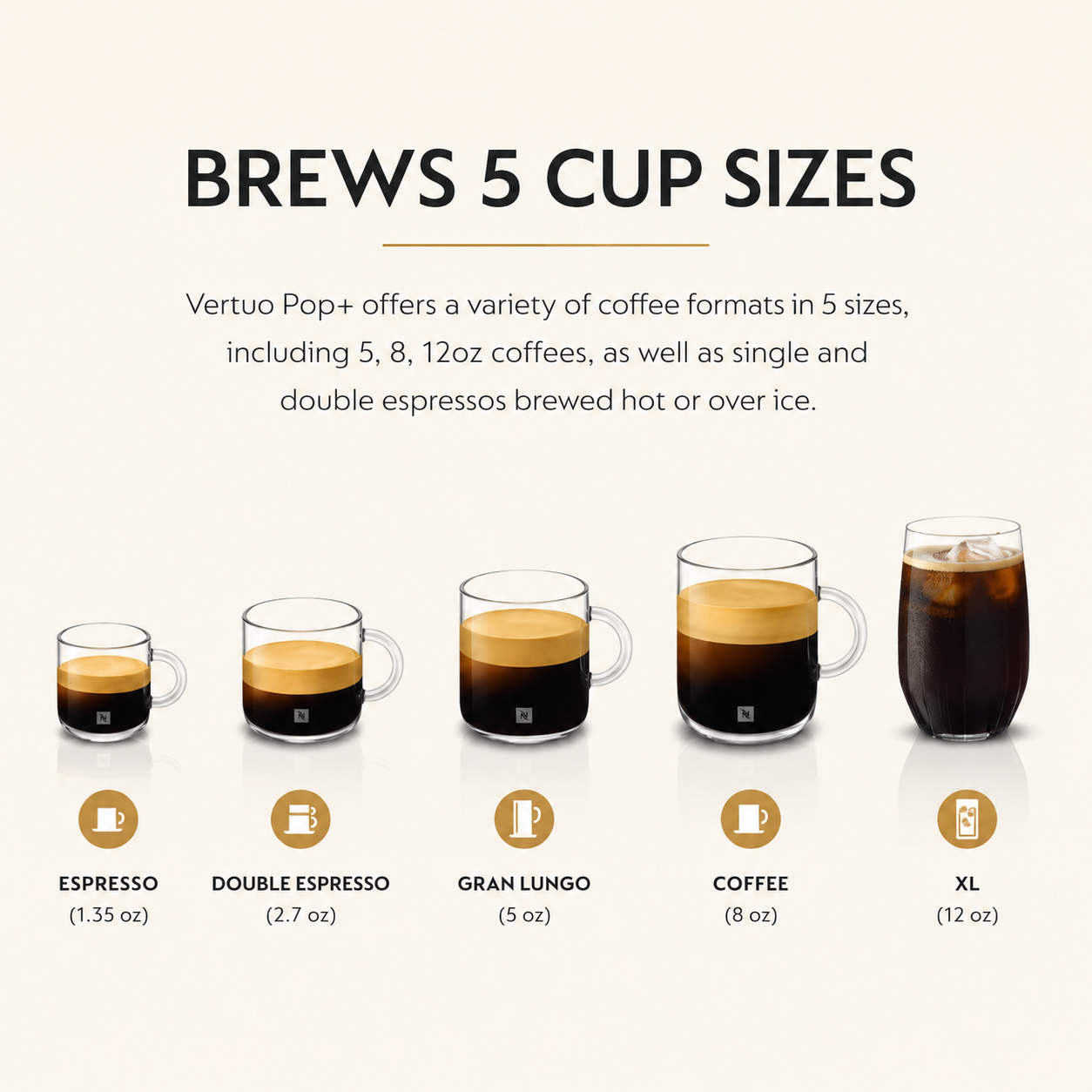 Nespresso Vertuo Pop+ Coffee & Espresso Machine – Liquorice Black, Compact Single Serve Coffee Maker with Bluetooth & WiFi