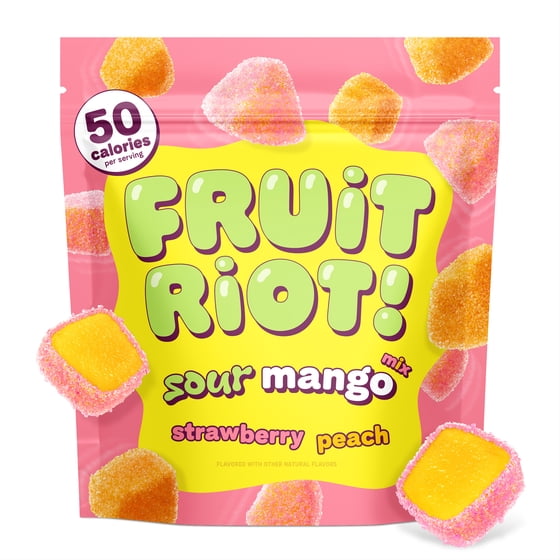 Fruit Riot Sour Candy Mixed Mango, Real Frozen Fruit, 8 oz