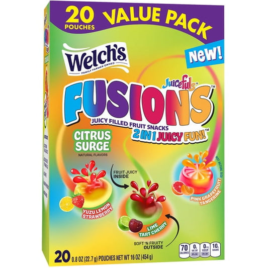 Welch's Fusions, Citrus Surge, Soft Fruit Snacks, .8 oz, 20 Count