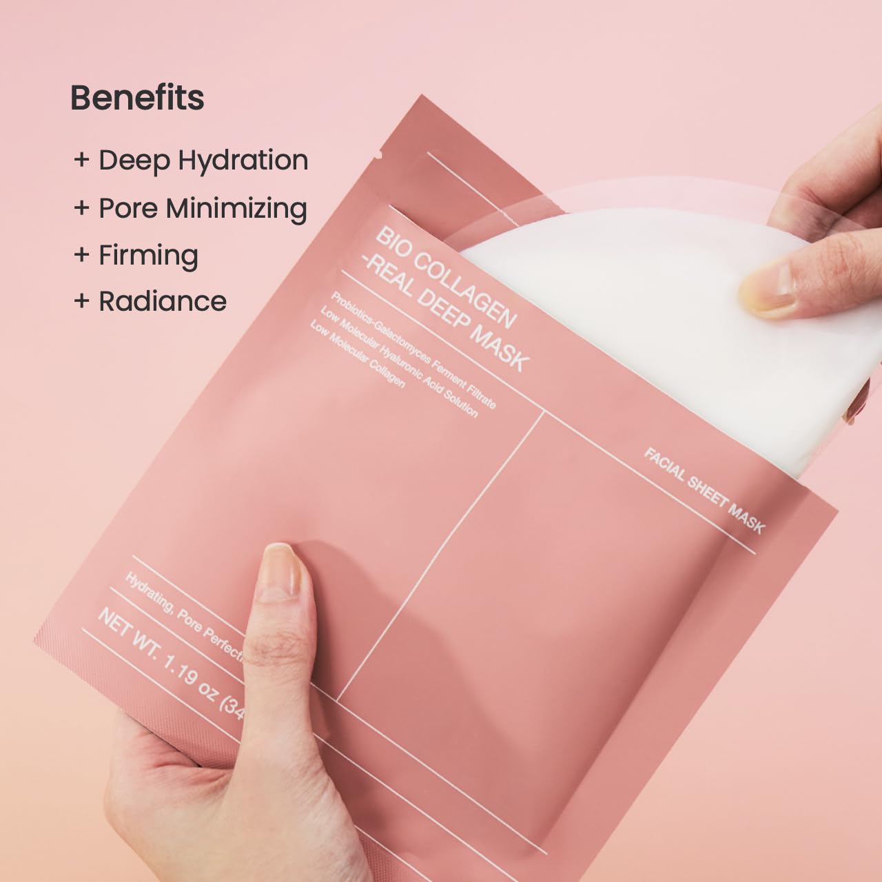 Agtoal Bio-Collagen Hydrating Mask - 34g (1.2 oz) x 4ea