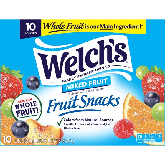Welch's Fruit Snacks Gluten-Free Mixed Fruit Soft Fruit Snacks – Made With Real Fruit, Gluten Free, Kids & Adults Snack Packs