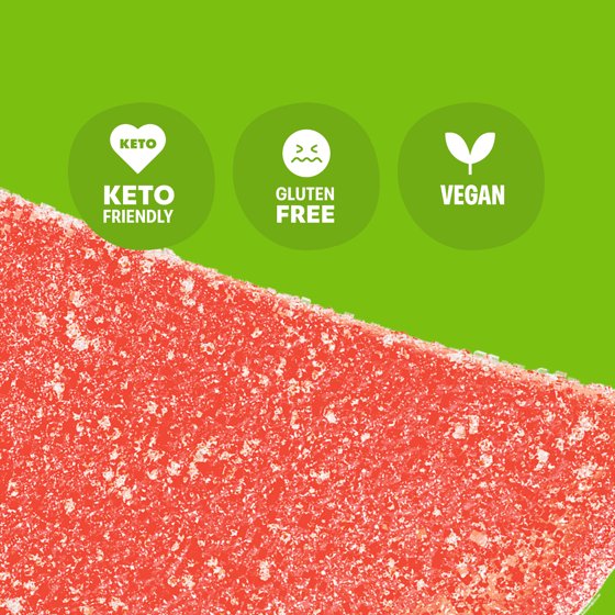 Shameless Snacks Watermelon Sour Gummy Candy, Low Calorie Keto Friendly High Fiber Low Sugar Healthy Candy, Gluten Free, 1.8 oz Bag