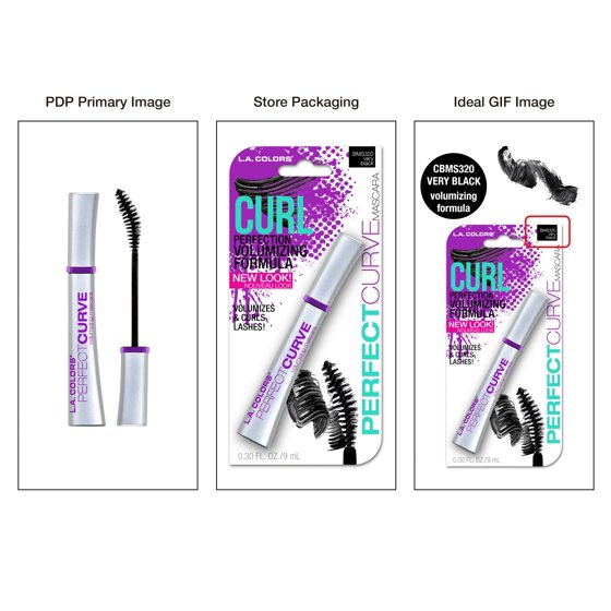 L.A. COLORS Perfect Curl Volumizing Mascara – Long Wearing Ultra Lifting Black Mascara for Fuller Curled Lashes, 0.30 fl oz
