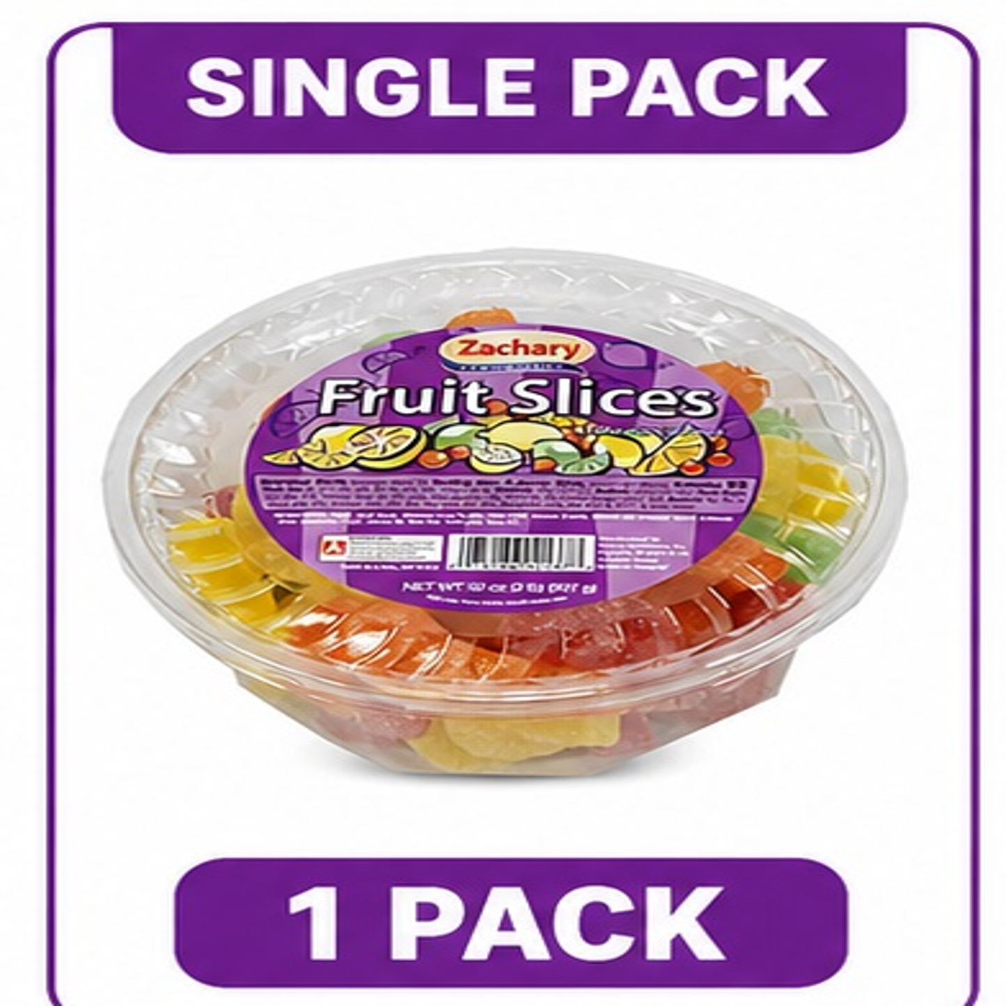 Zachary Assorted Fruit Slices Jelly Candy, 32 oz Tub