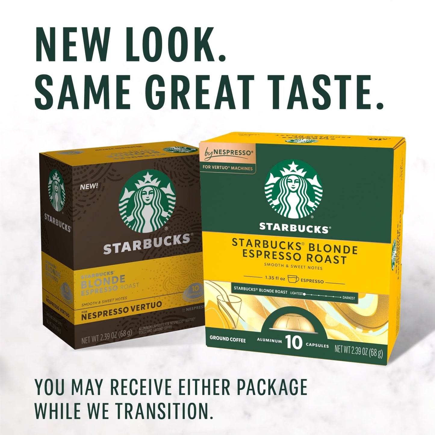 Starbucks By Nespresso Vertuo Line, Starbucks Blonde Espresso Roast, Nespresso Pods, 10 ct